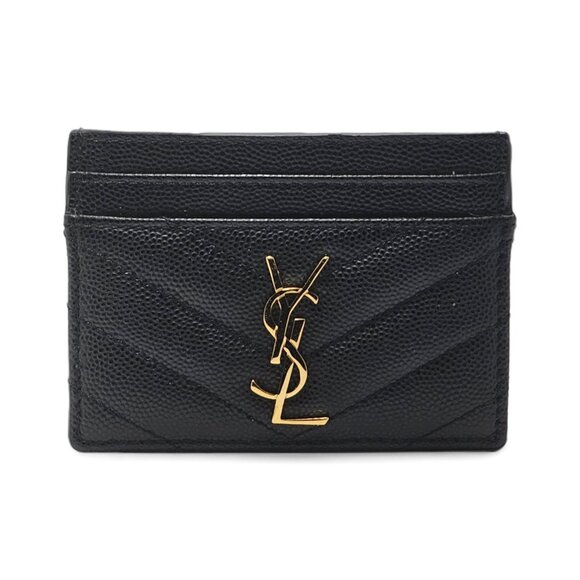 Saint Laurent YSL Monogram Leather Cardholder Wallet in Black $325 - Picture 9 of 9